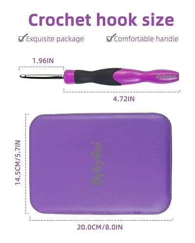 18 Sizes Lighted Crochet Hooks Set 2.0mm~14.0mm, Rechargeable Crochet Hook with Interchangeable Crochet Head, Light Up Crochet Hooks Set with 2 Levels Led for Beginner Knitting Kit Gifts thumbnail 5