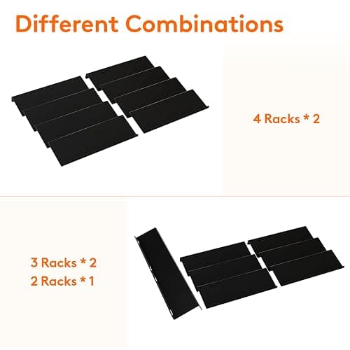 Lifewit Spice Drawer Organiser, Spice Rack for Inside Drawer, Adjustable Seasoning Jars Storage Tray for Cupboard, 64 Acrylic Drawers Shelf for Kitchen, Countertop, Cabinet, 4 Tiers, Set of 8, Black thumbnail 4
