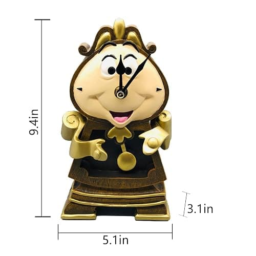 Beauty and The Beast Candle Holder Candle Holder Ornament Alarm Clock Ornament Retro Home Decoration Collection Resin Ornament- Birthday Gift (Clock) thumbnail 3
