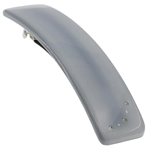 Camila Paris CP3445 French Hair Barrette Clip for Girls, Gray, Rubberized Automatic Clasp Strong Hold Grip Hair Clips for Women, No Slip and Durable Styling Girls Hair Accessories, Made in France - Image 1