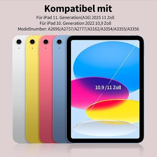 ZOYU Hülle für iPad (A16) 11. / 10. Generation 2025/2022,10,9 Zoll mit Stifthalter, weiche TPU stoßfeste Rückschale, Trifold Ständer Schlanke Hülle für iPad 11/10, Auto Wachen/Schlafen, Grau thumbnail 6