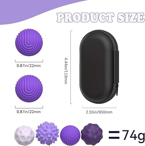 Magnetic Fidget Balls Toys (8PCS), Weighted Texture Tactile Sensory Fidget Balls, Stress Anxiety Relief Toys for Fingers Hands, Pain Stimming Tools for Adults & Teens with Autism (Purple) thumbnail 6