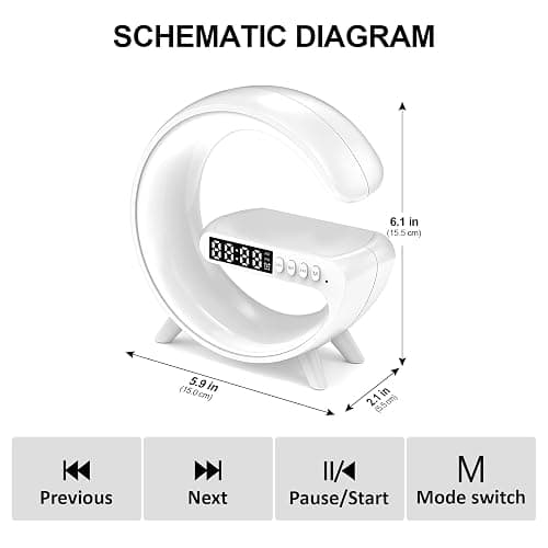 Kangtaixin Wake Up Light Alarm Clock for Kids, LED Table Bedsides Lamp with Sunrise Simulation, Sleep Aid, Snooze, Bluetooth Speaker, Night Light for Bedroom Decor, Birthday, Christmas Gift thumbnail 4