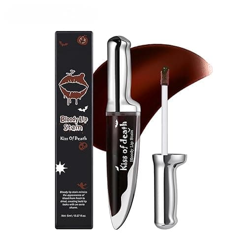 Matte Black Lipstick Bloody Lip Stain NonSticky Texture Perfect For Gothic Looks And Special Occasions Longwear Long Lasting Liquid Lipstick thumbnail 7