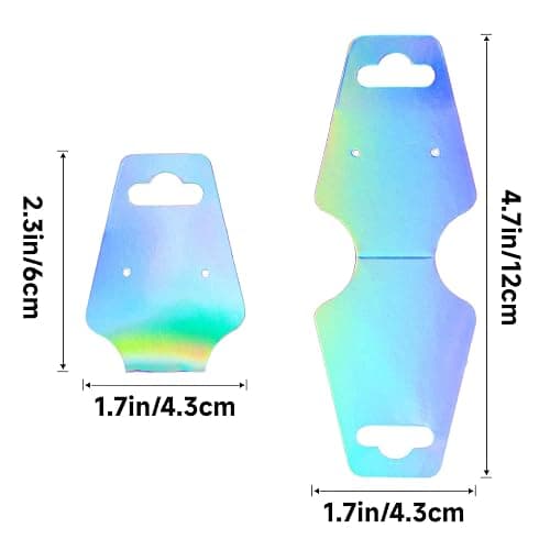 joycraft 100Pcs Bracelet Display Cards, 4.7x1.7Inch Self-Adhesive Necklace Display Cards, Earring Paper Holder Tags, Jewelry Packaging Tags for Jewelry Scrunchies Keychain,Laser thumbnail 3