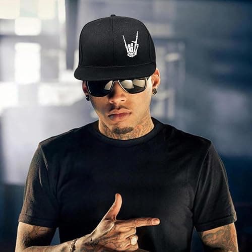 Tijeyi Flat Bill Hats for Men Snapback Skull Hats Black Hat for Teen Boys Skateboard Hats Baseball Cap thumbnail 3