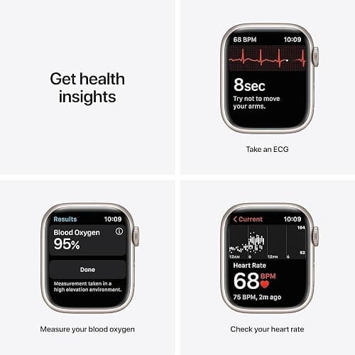 Apple Watch Series 7 (GPS, 41mm) Starlight Aluminum Case with Starlight Sport Band, Regular (Renewed) thumbnail 4