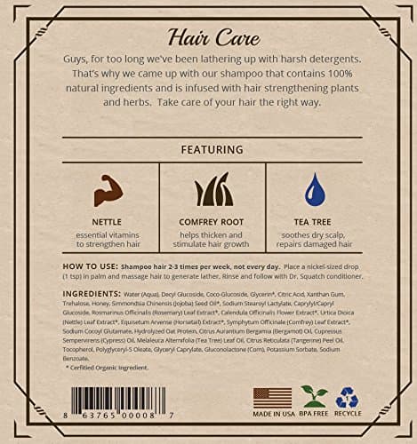 Dr. Squatch Cypress Coast Shampoo for Men - Keep Hair Looking Full, Healthy, Hydrated - Naturally Sourced and Moisturizing Men's Shampoo thumbnail 8
