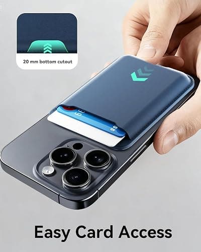 TWZKG for MagSafe Wallet, 3 Card Holder, Magnetic Phone Wallet for iPhone 17/16/15/14/13/12 Series,RFID Blocking Vegan Leather,Navy Blue thumbnail 4
