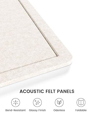 Fluxynara Bulletin Board, 23.6" x 17.5" Cork Board Alternative with 12 Safe Removable Adhesive Tabs, Foldable Felt Pin Board for Home Office, Classroom, Bedroom,Entryway for Walls—Oatmeal thumbnail 3