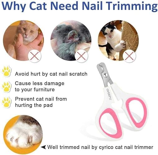 OneCut Pet Nail Clippers, Update Version Cat & Kitten Claw Nail Clippers for Trimming, Professional Pet Nail Clippers Best for a Cat, Puppy,Rabbit, Kitten & Small Dog,Sharp & Safe (Pink) thumbnail 4