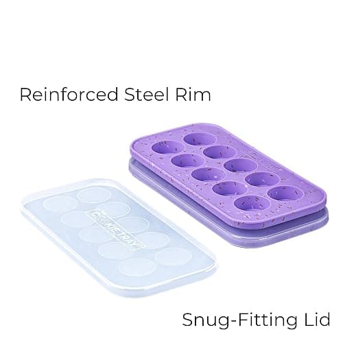 Souper Cubes Silicone Cookie Dough Freezer Tray - Perfect for Freezing and Storing Cookies, Mini Chocolates, Mini Egg Bites, Peanut Butter Cups and More - Lavender With Sprinkles - 2-Pack thumbnail 3