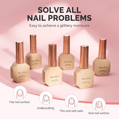 MelodySusie Builder Gel Nail Set for Nails Thickening,6 Colors 15ML Nude Pink Base Colors Clear Rubber Base Gel Polish,Soak Off UV Extension,Rhinestone Nail Glue in a Bottle Gift for Women thumbnail 7
