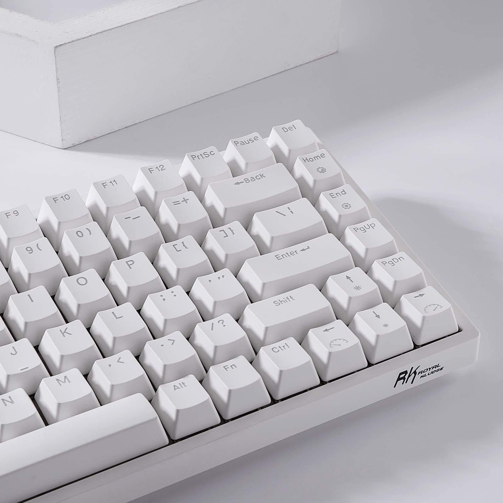 RK ROYAL KLUDGE RK84 Wireless Bluetooth/2.4Ghz 75% RGB Mechanical Gaming Keyboard, Three Modes Connectable Keyboard with Hot-Swappable Quiet Red Switch White thumbnail 8