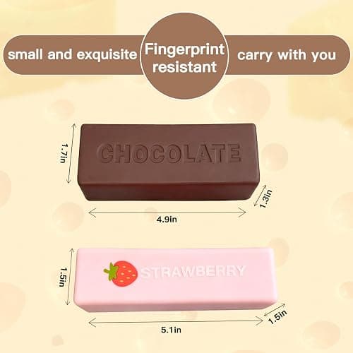 Squishy Fidget Blocks - Strawberry & Chocolate Slow Rising Squeeze Foam for Stress Relief - Calming Desk Accessory and Focus Aid for Adults, Office & Study thumbnail 2