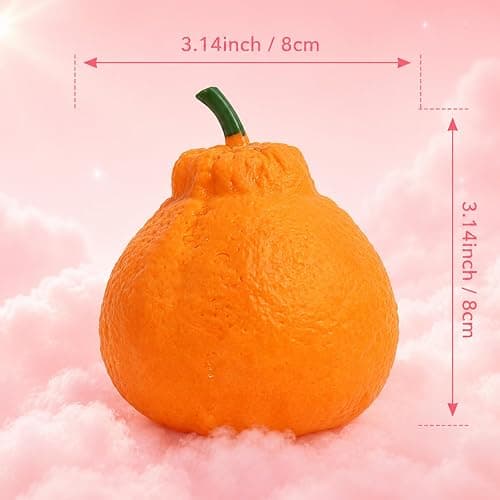 Tangerine Squishy, Fast Rising Stress Relief Fruit, Realistic Fruit Fidget Hand Toy for Anxiety & Sensory Needs, Classroom Rewards & Calming Toys for Teens Adults (Tangerine) thumbnail 2