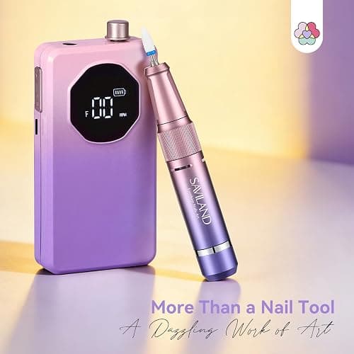 SAVILAND 2026 Nail Drill Professional: 40000RPM Electric Nail Drill 30S Fast Removal for Acrylic Nails Low Noise Electric Nail File Long-Lasting Manicure Pedicure Mobile Tech & Salon (Gradient Purple) thumbnail 9