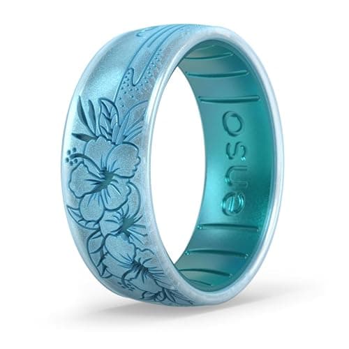 Enso Rings Etched Classic Silicone Rings - Etched Coastal Collection - Comfortable and Flexible Design - Image 1
