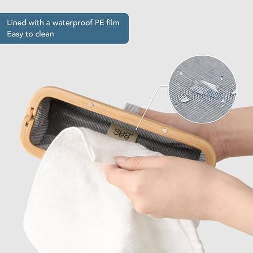 GUDEE UROKI Pen Case Pencil Pouch Lightweight and Spacious with Bamboo Frame Magnetic Opening for Organizing Stationary Office Supply 7.8x2.9.x2.7 inch Men and Women Infinity Blue thumbnail 7
