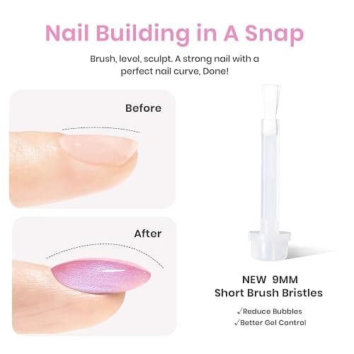 Beetles Builder Gel for Nails,Pearl Shimmer 6 Colors Builder Gel Set for Building Apex & Nail Extension Uv Led White Pink Purple Mermaid Drawing Strengthener for Thin Nails Beauty Gift Sets for Women thumbnail 7