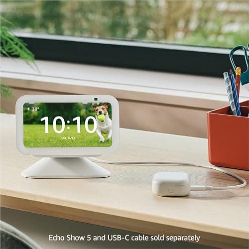 Echo Show 5 (3rd Gen) with Adjustable Stand with USB-C Charging Port | Charcoal thumbnail 3