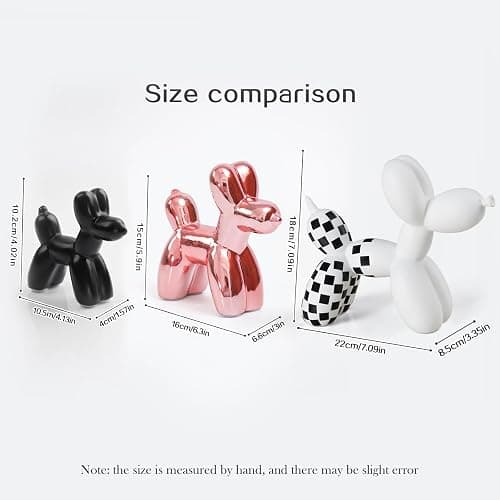 Notakia Cute Ceramics Balloon Dog Statue Crafts Living Room Desktop Decorations,Handmade Modern Small Ceramic Animal Statue Ornament Home Decor Accents thumbnail 4