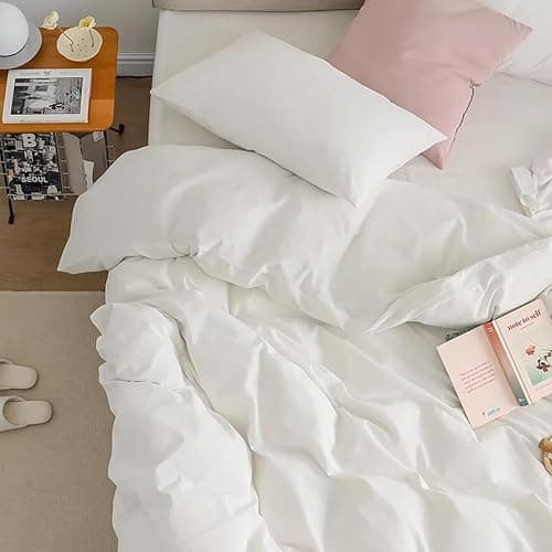 Cottonight White Comforter Sets Queen Pure White Bedding Comforter Queen Size Quilts Blanket Ultra Soft Breathabe Solid Bedding Set for Women Men Adults Teens thumbnail 5