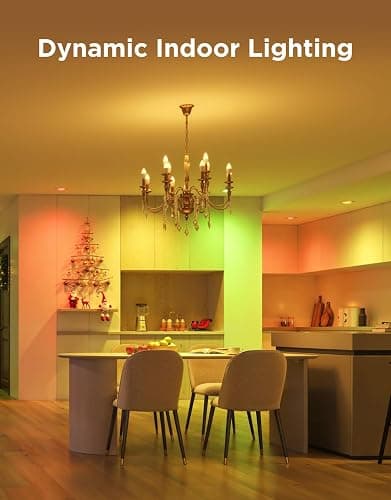 Govee E12 Led Bulb, Smart Light Bulbs Work with Matter, Alexa, Google Assistant, WiFi Candelabra Bulbs 40 Watt Equivalent, RGBWW Color Changing Light Bulb, 2.4Ghz Only, 450 LM, 4 Pack thumbnail 4