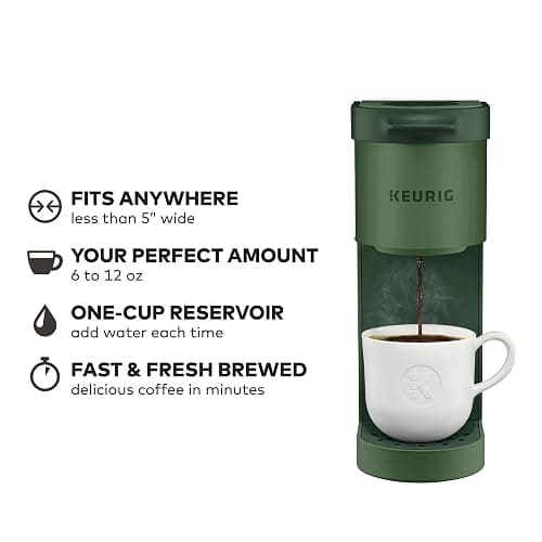 Keurig K-Mini Single Serve K-Cup Pod Coffee Maker, 6 to 12oz Brew size, with Cord Storage, Perfect for Small Spaces, Evergreen thumbnail 4