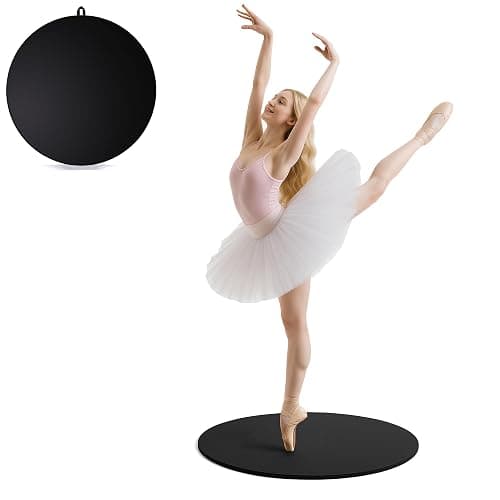koretech Portable Dance Floor Round, 24" Ballet Wood Floor, Dance Turning Board, Smooth Ballet Dance Floor for Home, Studio and Outdoor - Image 1