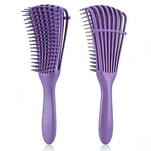 Detangling Brush for Curly Hair, Hair Detangler, Octopus Comb for Afro America Textured 3a to 4c Kinky Wavy/Wet/Dry/Long Thick Curly Hair Exfoliating Scalp for Beautiful and Shiny Curls (Purple) - Image 1