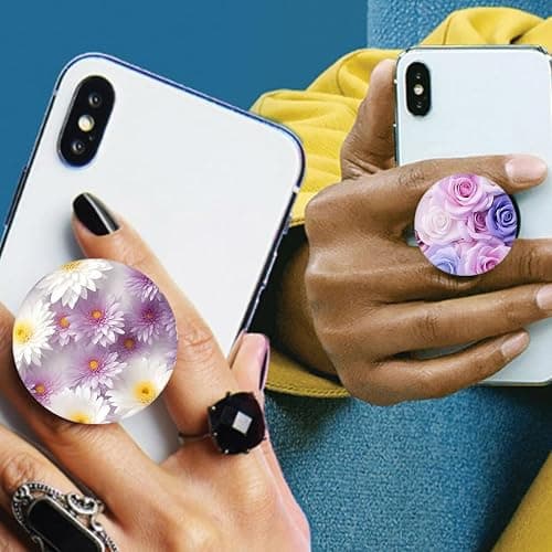 Nsotts (6 Pack) Collapsible Cell Phone Grip for Smartphones,Expanding Cellphone Holder for Phone - Flower thumbnail 3