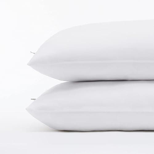 Serta Power Chill Cooling Pillow Protectors, Stain Resistant and Zippered Pillow Protector, Protects Pillow from Dust and Dirt (2 Pack), Standard/Queen, White thumbnail 2