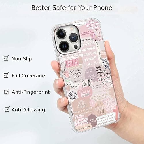 Case for iPhone 13 Pro Max with Christian Design,Jesus Bible Verse Christian Quotes Collage,Soft TPU Bumper Case for iPhone 13 Pro Max,#7 thumbnail 2