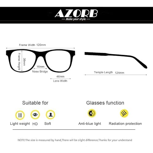 AZorb 2Pack Kids Blue Light Blocking Glasses - TR90 Unbreakable Computer Screen Glasses for Boys & Girls thumbnail 5