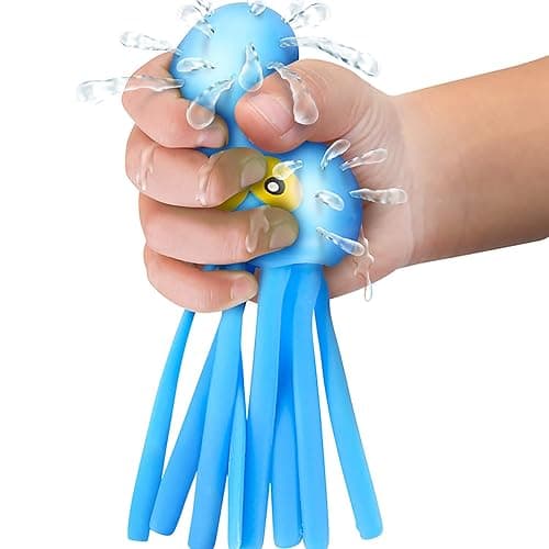 ArtCreativity Octopus Water Balls, Set of 3, Rubber Kids’ Bath Toys, Sensory Stress Relief Pool Toys for Kids, Cute Goodie Bag Fillers for Boys and Girls, Pink, Blue and Green - 3 Pack thumbnail 5