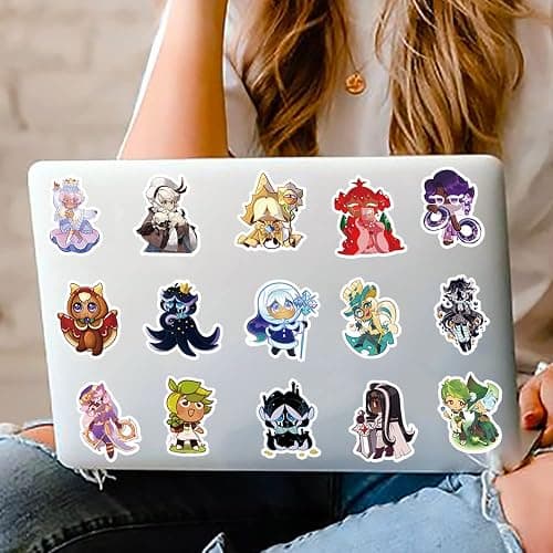 62 Pcs Cookie Run Kingdom Aesthetics Cartoon Waterproof Vinyl Stickers for Boys Adults for Water Bottles Laptop Suitcase for Birthday Party Supplies Halloween Decoration Favors thumbnail 6