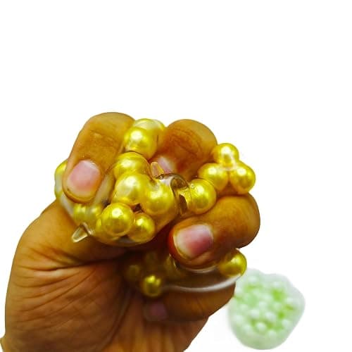 3 Pack Squishy Fidget Toys with Beads for OCD Anxiety Relief Grape Noisy Squishy Ball Cat Paw Fidget Toys thumbnail 4