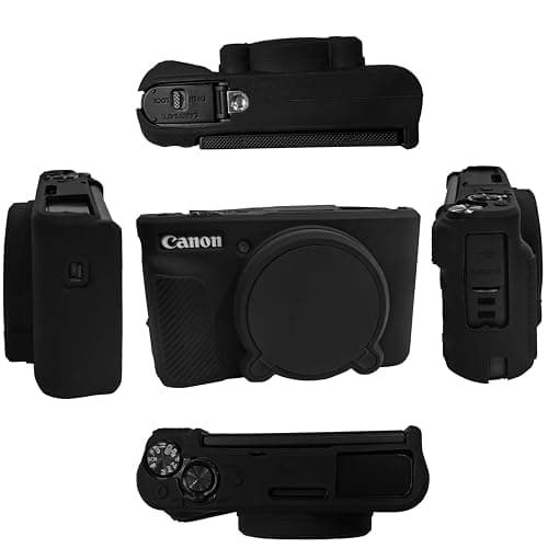 Silicone Camera Case + Screen Protector Compatible for Canon PowerShot SX740 / SX730 Digital Camera(for Accessories),HUIPUXIANG SX740 Camera Soft Case Cover Rubber Camera Sleeve with Removable Black thumbnail 7