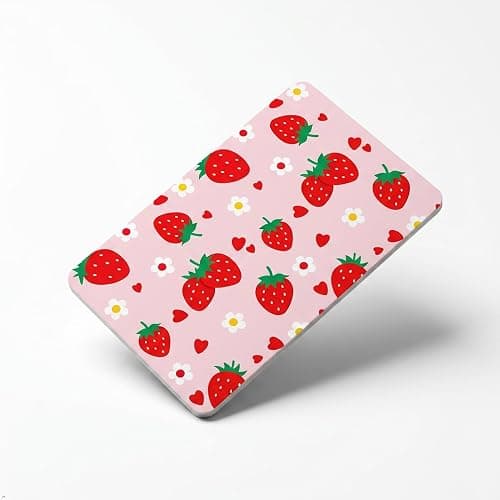 GirlCredit Card Skin, Pink Strawberry Design for Gift,Cute Waterproof Skins Cover for Bank, EBT, Key (4-piece Set) thumbnail 7