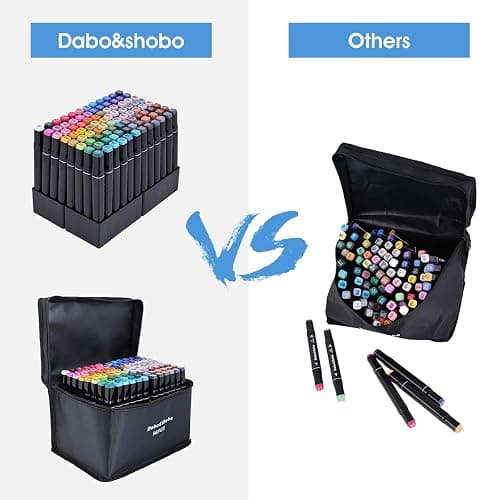 Dabo&Shobo 96 Color Alcohol Marker Pen, Bright Permanent Markers For Coloring, Markers For Adults Coloring Book, Wide Chisel And Fine Tip, Dual Tip Design Equipped with Black Suitcase thumbnail 4