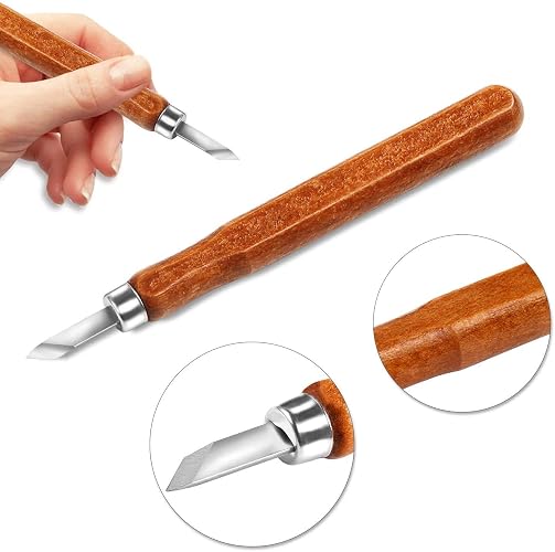 AUGSUN Wood Carving Knife Set - 20 PCS Hand Carving Tool Set for DIY Sculpture Carpenter Experts & Beginners thumbnail 5