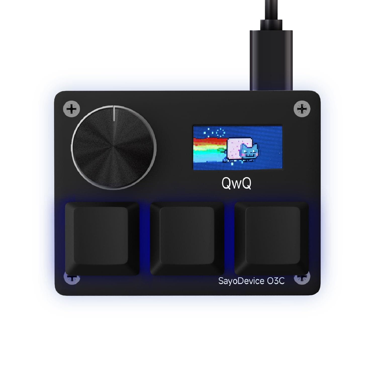 O3C Rapid Trigger Hall Effect Keyboard Suitable for OSU and Geometry Dash Rhythm Game Macro Keypad with Magnetic Linear Switches (Black, Gateron KS-20 White Switch) - Image 1