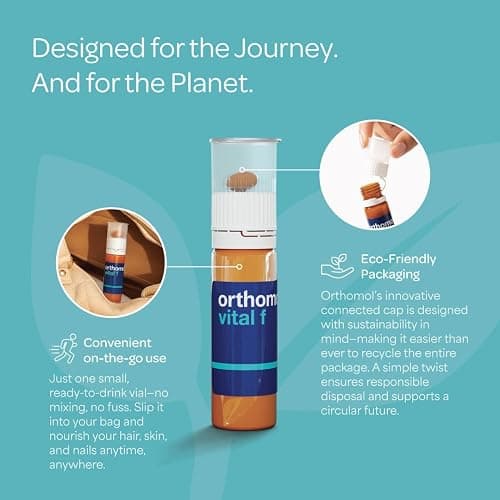 Orthomol Vital F Women's Multivitamin Vials, 30-Day Supply | Boosts energy & reduces fatigue, Supports vitality & immune health, Vitamins A-K plus folic acid & omega-3 thumbnail 8