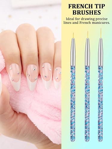 YOOVR Nail Art Tools Set, Nail Stand for Press on Holder for Painting Nails, Nail Art Brushes, Liner Brushes, Nail Dotting Tool, Must Haves Design Tools Supplies Kit for Nail Tech & Beginners (Pink) thumbnail 6