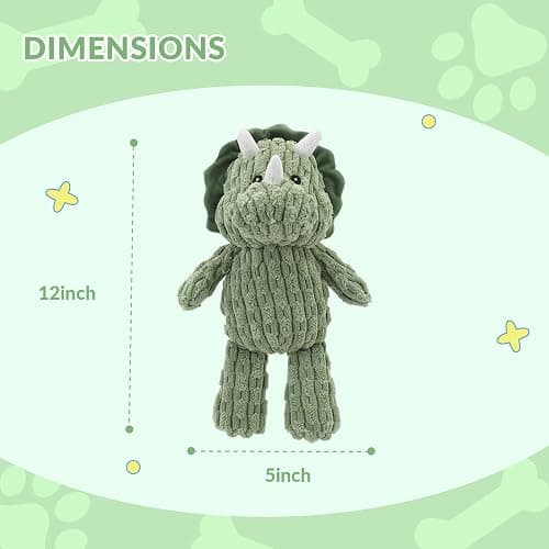 (1 Pack) Green triceratops plus dog toy  thumbnail 6