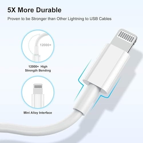 iPhone 8 7 6 5 Charger Plug and Cable,[MFi Certified] Old Apple Lightening Charger USB Cable and Plug with i Phone Lead 5W 5V 1Amp Charging for iPhone 6S 5 5C 5S SE Xs Max XR X 13 12 11 10 thumbnail 4