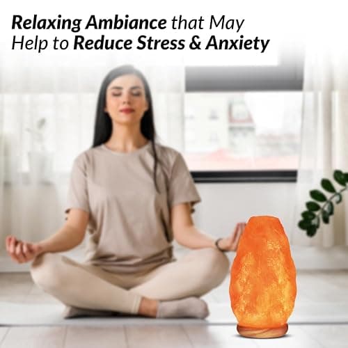 WBM Salt Lamp - USB Himalayan Salt Lamp with Touch Dimmer Control, Natural Pink Crystal, 5-7 lbs, Wooden Base, LED Bulb, Room Decor, Home Decor, Relaxation, Ambiance, Gift thumbnail 9
