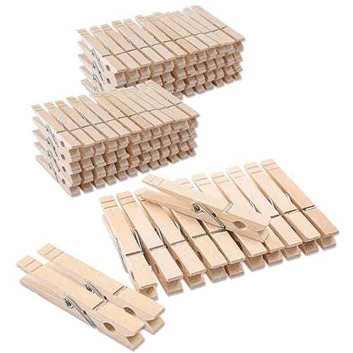 Clothes Pins Wood for Hanging Clothes,3.5 Inch【100pcs】 Heavy Duty Wooden Clothespins,Clothes Pins for Craft,Wooden Clips for Pictures. | Rust Resistant - Image 1