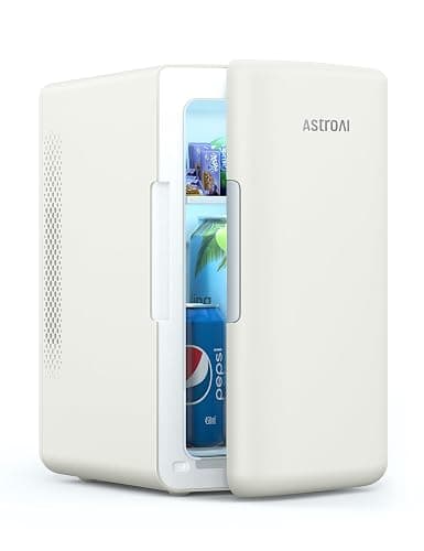 AstroAI Mini Fridge 6 Litre / 8 Can | Cooler and Warmer | AC/DC | Small Fridge for Bedrooms, Car, Drinks, Beauty, Skincare, Travel (Beige) - Image 1